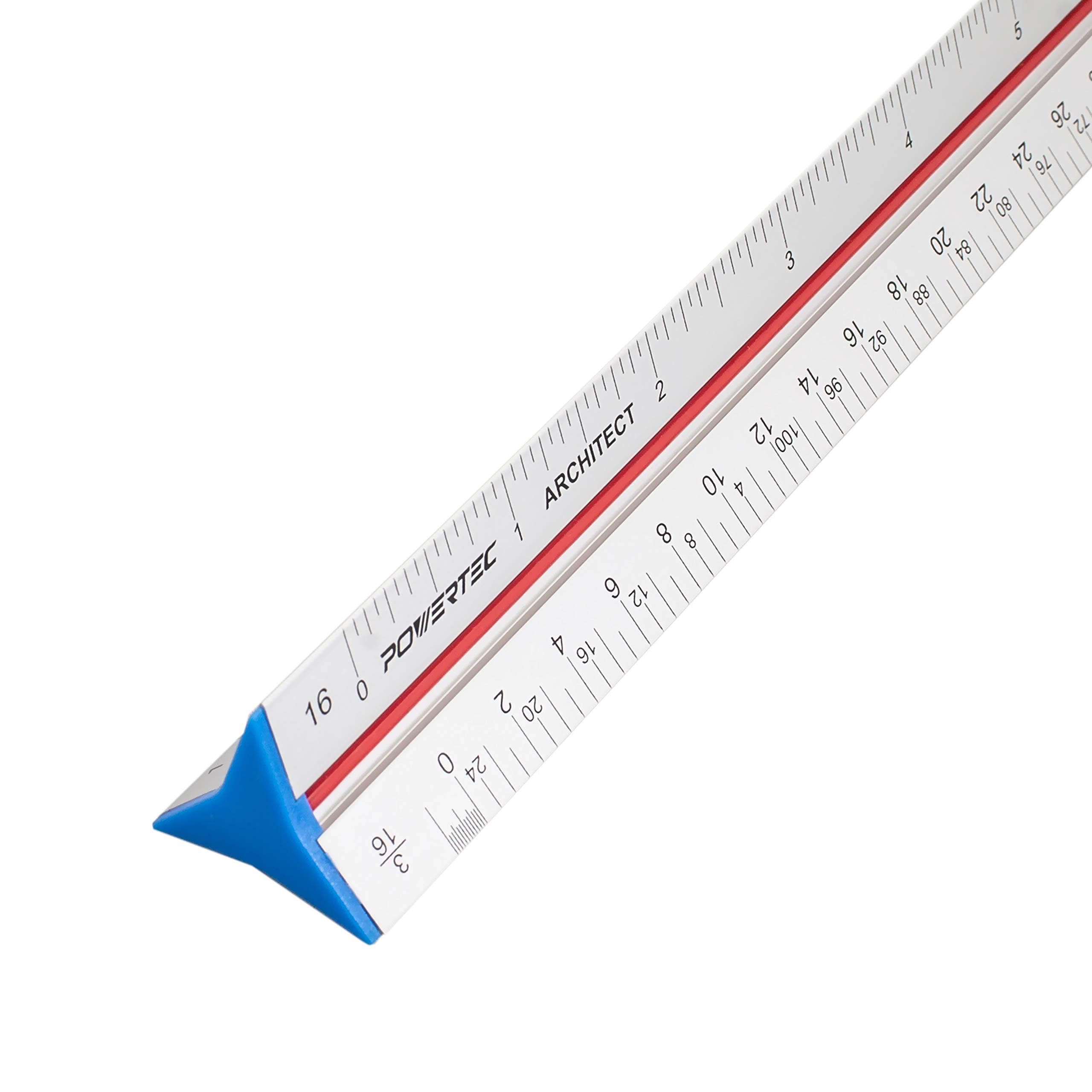 REGLA METALICA 3 LADOS POINTER ROJO AZUL