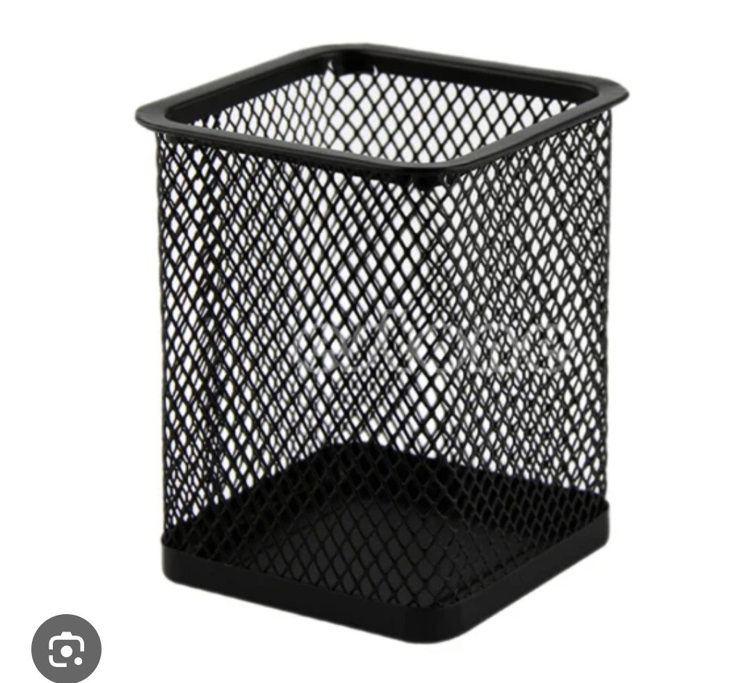 PORTA LAPIZ METALICO NEGRO CUADRADO