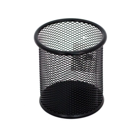 PORTA LAPIZ METALICO NEGRO REDONDO